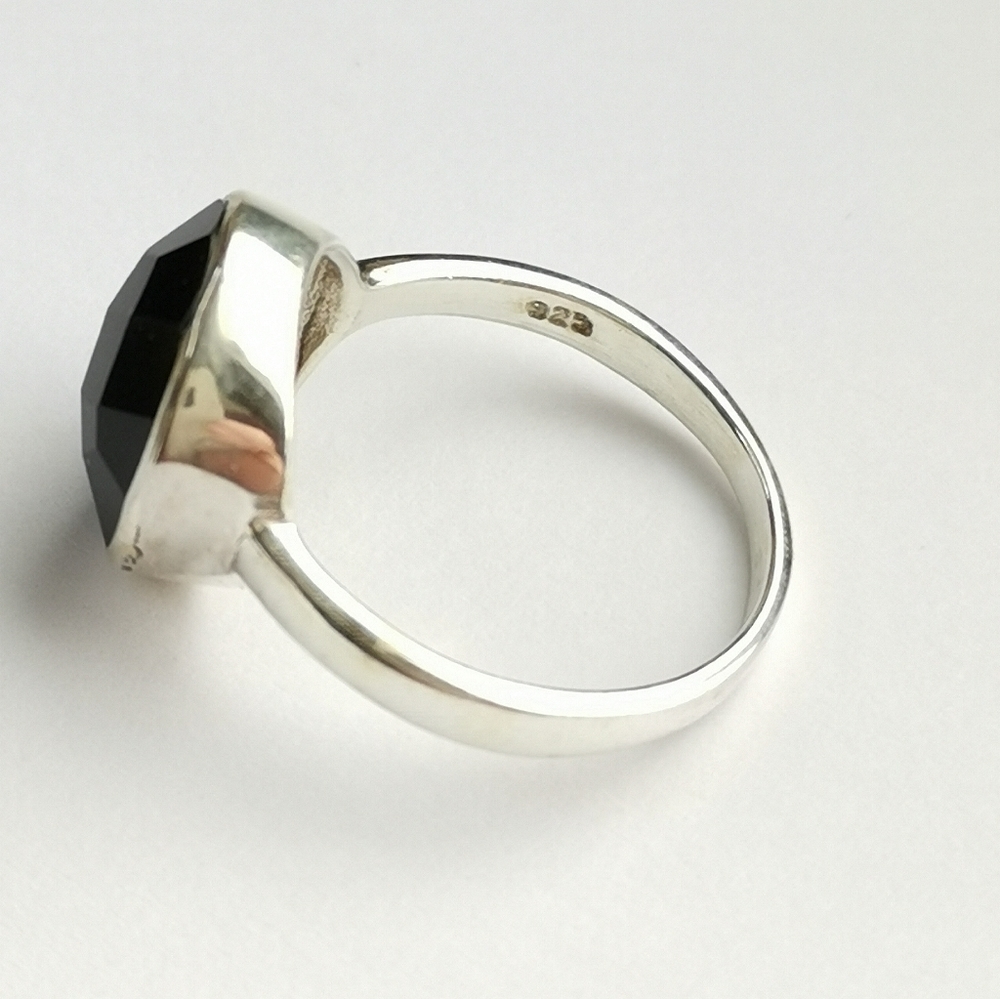 NEW Black onyx sterling silver ring size 6 - Picture 5 of 6